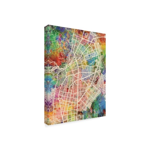 Michael Tompsett 'Cali Colombia City Map' Canvas Art,35x47